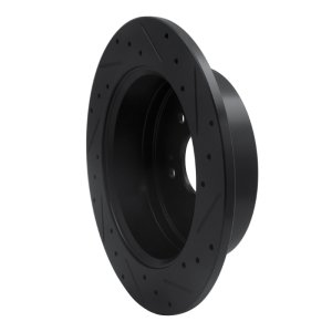 Hyundai Santa Fe Brake Rotor (1) - Rear Left - R1 Concepts - Drilled & Slotted - Black - `07-`09